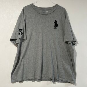 Polo Ralph Lauren 3XB Gray Big Pony T-Shirt – Big & Tall Graphic Tee #3 Sleeve